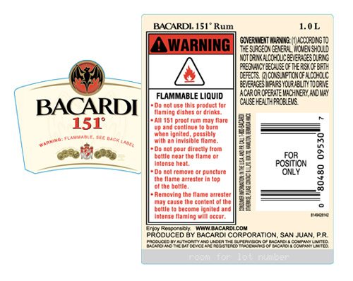 bacardi bottle label